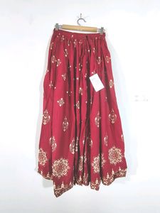Maroon Printed Skirt (Women's)