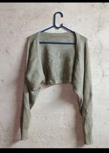 Light Grey Cropped Knit Shrug