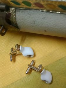 Unique White Hand-Shaped Cufflinks