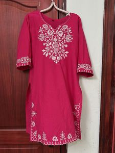 Jaipur Fabrics Embroidered Pink Kurta