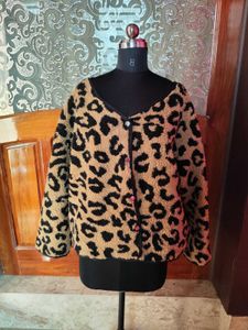 Leopard Print Plush Cardigan