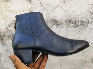 Anis Black Leather Boots