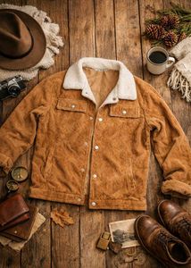 Corduroy Jacket with fluffy coller