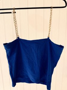 Blue Chain Strap padded Top