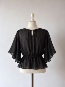 Chic Black Peplum Blouse