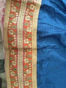 Elegant Blue &amp; Orange Lehenga Set