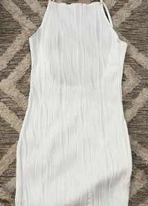 White Textured Bodycon Dress