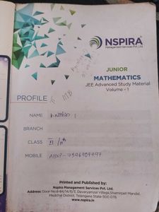 Vol-01 Class 11 Math JEE Advanced Book