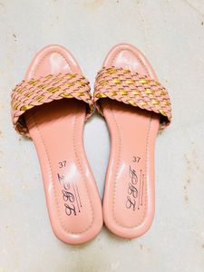 Cute Woven Peach Slides