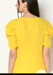 Vibrant Puff Sleeve Square Neck Top