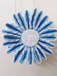 Viral Pipe Cleaner Blue Flower Charm Crossbody Bag