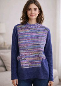 Colorful Knit Pullover Sweater