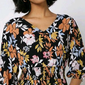 💫 Fig Brand Floral print Fit &amp; Flare Dress