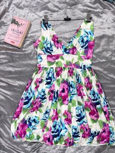 Floral V-Neck Sleeveless Mini Dress