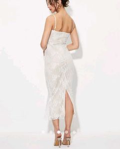 sheer fishtail dress