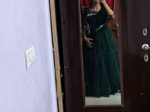 Stunning Emerald Green Gown with dupatta