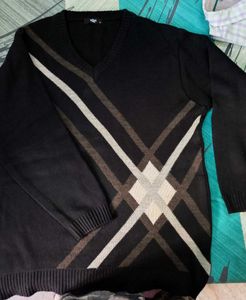 Striped V-Neck Pullover