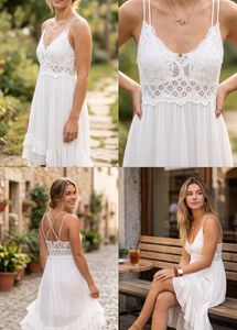 Sheer White Lace Slip Dress
