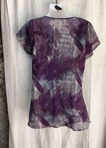 Chic Purple Print Flowy Top
