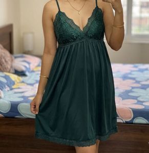 Lace Trimmed Nightdress- Free size