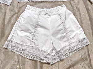 Chic White Lace Detail Co-ord Set