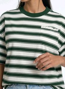 Striped Drop-shoulder Oversized T-Shirt