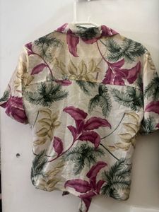 Summer Print Tie-Front Blouse