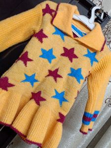 Beautiful Wool Frock Top For Baby Girl