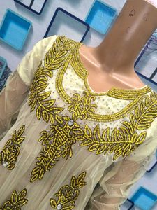 Elegant Ethnic Gown,Net Dupatta &amp; chudidar Shalwar