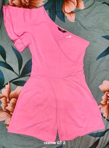 Shein One Shoulder Flutter Sleeve Panelled Playsui