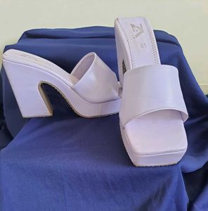 Stylish Lilac Platform Slides