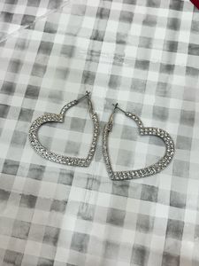 Sparkly Heart Hoop Earrings