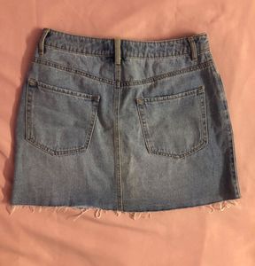 Forever 21 Ripped Denim Mini Skirt