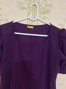 Elegant Purple Puff Sleeve Top