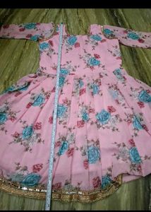 Pink Floral Sharara Suit