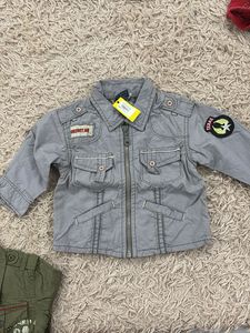 Boys Grey Bomber Jacket with Patches