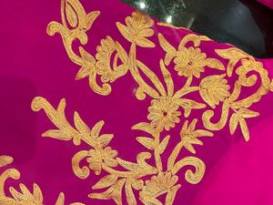 Beautiful thread work pink top with shimmer pant
