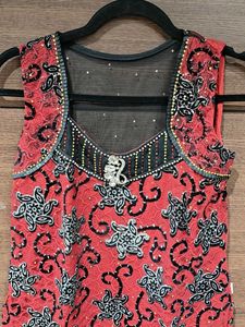 Red Designer Kurta Set