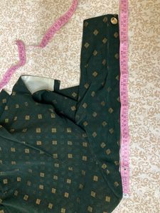 Boys 3 Piece Sherwani Green And Golden