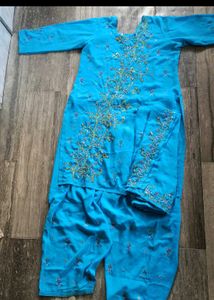 Elegant Teal Embroidered Kurta Set