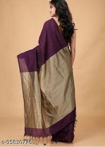 Elegant Purple Saree with Golden pallu wdt blouse