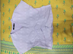 Lavender Eyelet Cropped Top