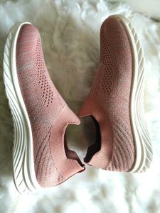 fresh branded Pink Knit Slip-On Sneakers