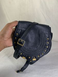 Authentic Chloe Small Marcie Studded Saddle Bag