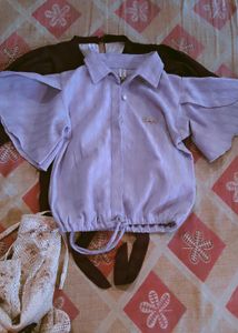 Girls Maroon,levender,brown Full Sleeve Top