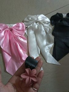 Satin Bow Hair Clip set of 3