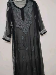 Elegant Black Chikankari Kurta