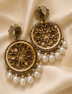 Boho Beaded Jhumka Earrings