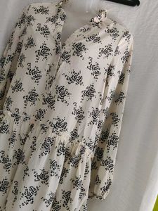 Cream &amp; Black Floral Mini Dress