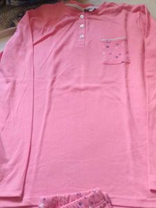 Cute woolen Pink Star Pajama Set